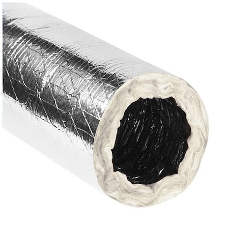 Quietflex Insulated Flexible Duct, Silver, 25 ft L 885