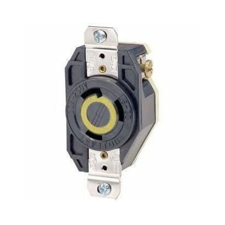 Leviton Locking Receptacle, L5-30R, 30 A, 125V AC, Single Phase, 2 Pole, Flush Mount, Screw Terminals 2610