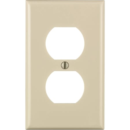 Leviton Commercial Grade 1-Gang Thermoplastic Outlet Wall Plate Light Almond S24-80703-NT