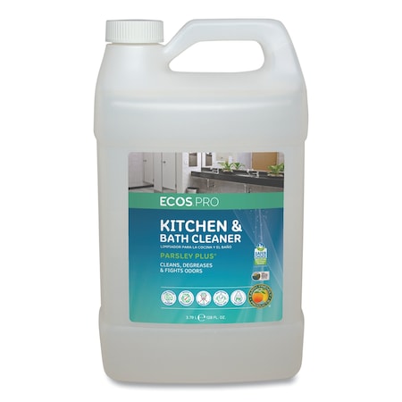 Ecos Pro Parsley Plus All-Purpose Kitchen and Bathroom Cleaner, Herbal Scent, 1 gal Bottle PL9746/04