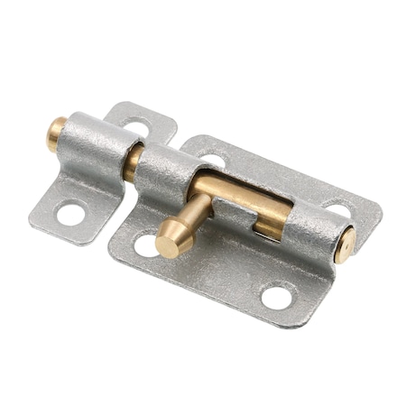 Prime-Line Door and Gate, Slide Barrel Bolt Latch 2-1/2 inch with Screws, Galvanized with Brass Bolt and Knob U 117533