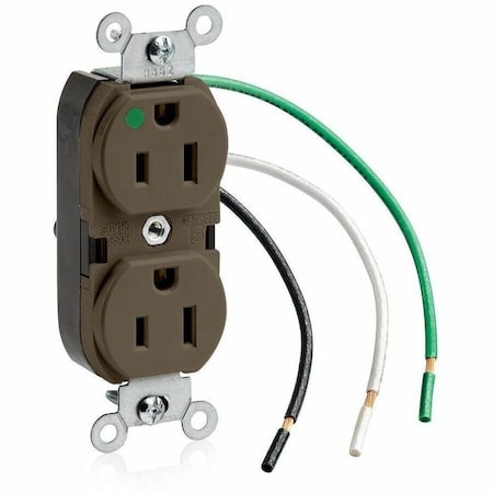 Leviton Heavy Duty Hospital Grade Duplex Receptacle, 15 Amp, 125 Volt 8200-L