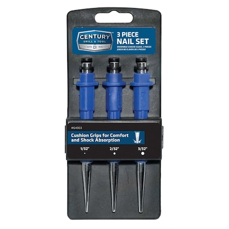 Century Drill & Tool 3 Piece Nail Setter Set 64003