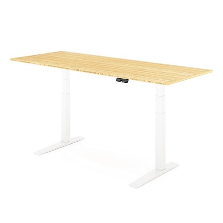 Flexispot Standing Desk, 25-50 5/8 in H, 78 in W, Tan E7WPRO7830-LBZB