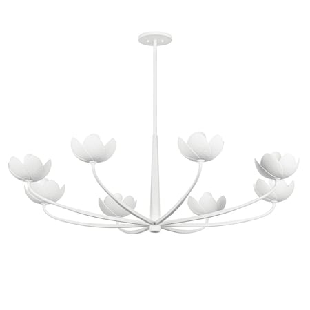 Troy Lighting Arcata 8 Light Chandelier, Gesso White, 55 In x 18.25 In F2048-GSW