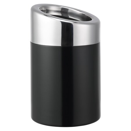 Service Ideas Tabletop Trash Can with Angled Top, 1.5 Liter, Black Onyx TTR15BSBX