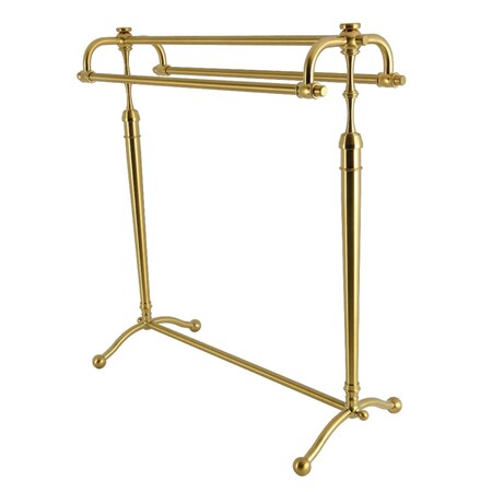 Kingston Brass 28" Freestanding Pedestal 3-Tier Towel Rack, Brushed Brass SCC2267