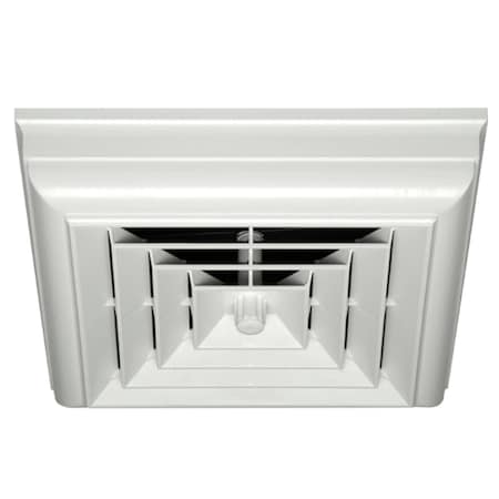 Havaco Quick Connect White Square Capital Crown Ceiling Diffuser and 6 in. Boot HT-CCG6B-S1
