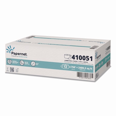 Papernet HyTech Seas Mini JRT, Septic Safe, 1-Ply, White, 3.3in x 750 ft, 6PK 410051