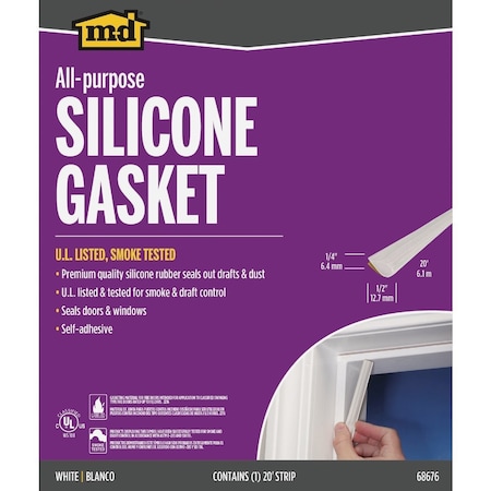M-D Building Products Building Products 20 Ft. White Silicone Gasket Seal for Doors and Windows 68676