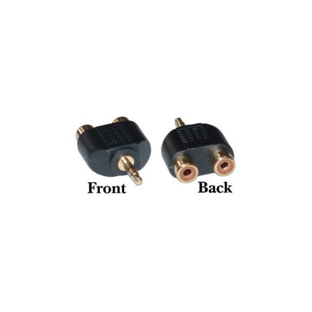 Cable Wholesale 3.5mm Stereo to Dual RCA Audio Adapter, 3.5mm Male to Dual RCA Female (Red/White) 30S1-01300
