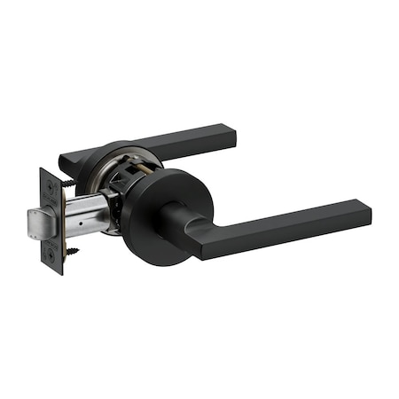 Schlage Grade 2 Passage Tubular Lock, Non-Keyed, Latitude Lever, A Rose, Matte Black Finish PT10 LATA 622