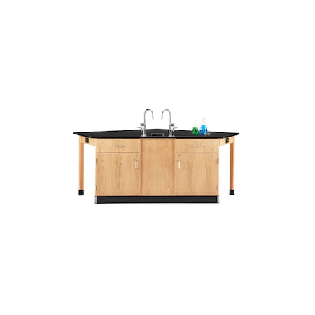 Diversified Spaces Workstation, Oak, Wood Frame, 96 in W, Red 2956K