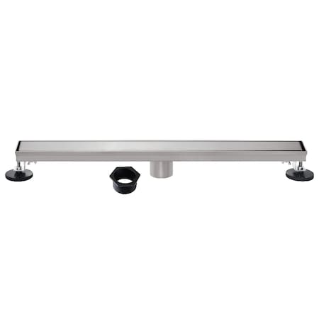 Kingston Brass 32-Inch Stainless Steel Linear Shower Drain with Reversible Tile Insert and Flat Grate BSF3228