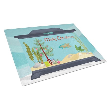 Carolines Treasures Paradise Fish Merry Christmas Glass Cutting Board - Large CK4530LCB
