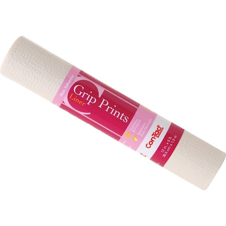Con-Tact Brand 12'' x 5 Ft. Almond Grip Prints Non-Adhesive Shelf Liner 05F-C6B61-01