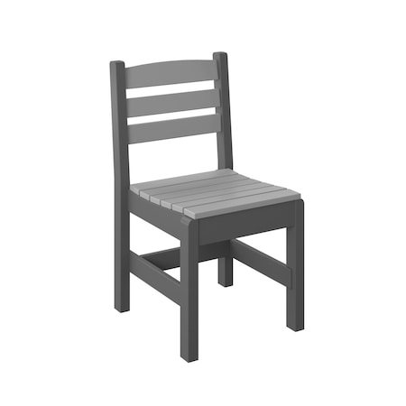 Polybird SIDE CHAIR "REGULAR HEIGHT".    LIGHT GRAY AND CHARCOAL POLYBIRD P10-R