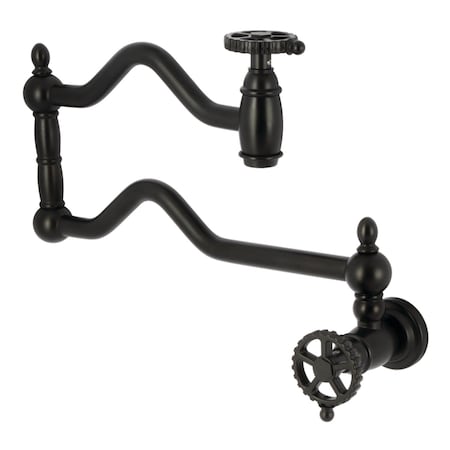 Kingston Brass Wall Mount Pot Filler Faucet, Matte Black KS2100CG