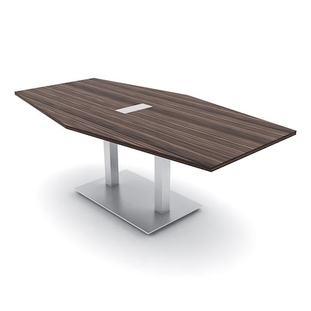 Skutchi Designs Hexagon Conference Table With Power, 48 in W, 96 in L, Brown HAR-HEX.IR-48X96-DOU-H3041-ESIL