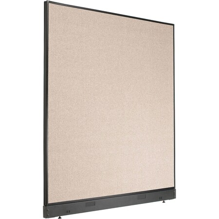Global Industrial Interion Office Partition Panel with Pass-Thru Cable, 60-1/4"W x 64"H, Tan 238639PTN