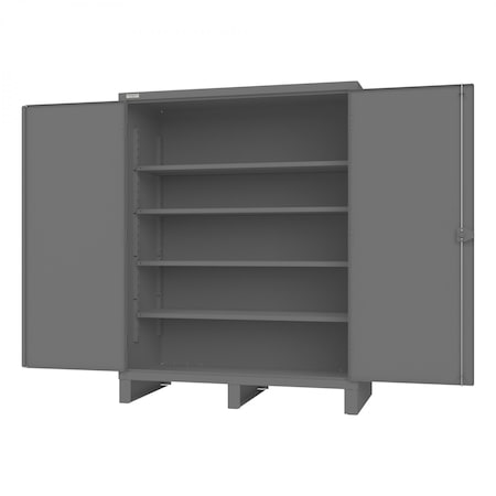 Durham Mfg Storage Cabinet, 78 in H, 60 1/4 in W, 30 1/4 in D, Swing, Padlockeable, 4 Shelves HDC-306078-4S95