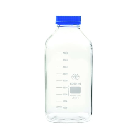 United Scientific Media/Storage Bottles, Wide Mouth, Squar BSWM5000