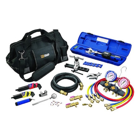 Yellow Jacket Mini-Split Kit, 6 Valves, 3 1/8 in Gauge 60994