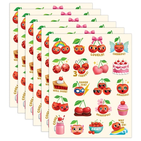 Teacher Created Resources Cherry Smelly Stickers, 120-Piece Set, 6PK 9450
