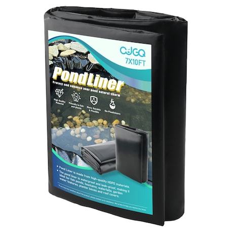 Wrightmaster 7 ft. x 10 ft. HDPE Pond Liner Anti-UV and Corrosion Resistance for Fish/Koi Ponds Water Gardens ZROX43P9HFD