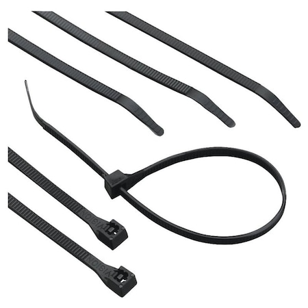 Calterm Cable Tie, 8 in L, 2 in Max Bundle Dia., Black, Nylon 6/6, 75 lb Strength 73272