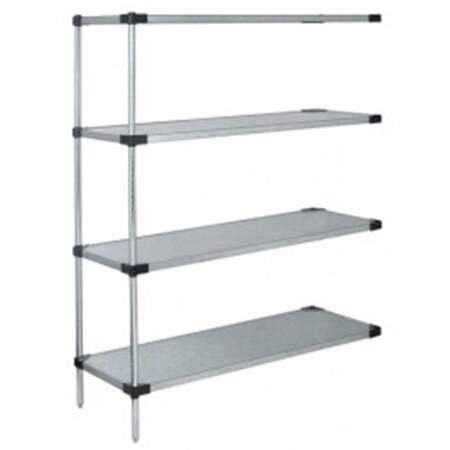 Betterbeds 4-Shelf Solid Shelving Add-On Unit Galvanized Steel - 21 x 48 x 74 in. BE1135546