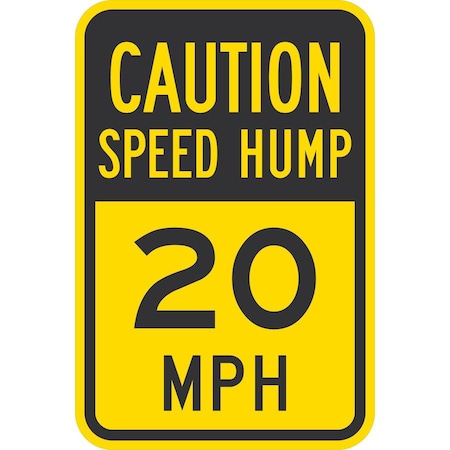 Lyle Speed Hump 20 MPH, 12x18, High Intensity Prismatic, Yellow G-4204-HI_12x18