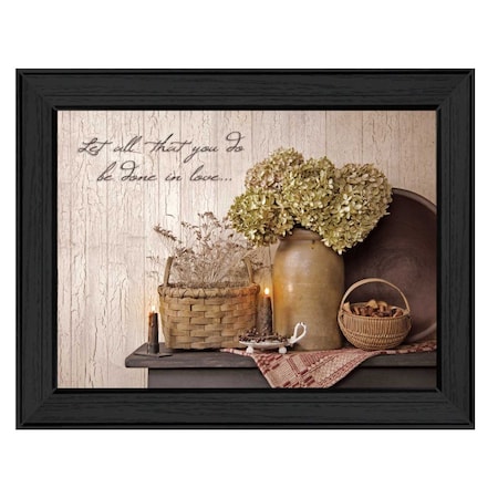 Homeroots Done in Love 1 Black Framed Print Wall Art 404657
