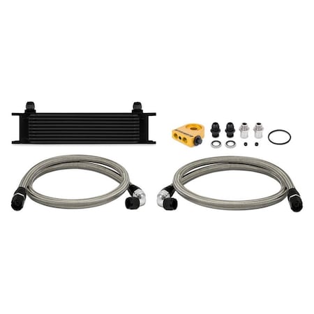 Mishimoto Universal Thermostatic 10 Row Oil Cooler Kit - Black MMOC-UTBK