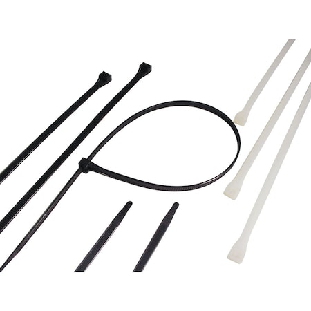 Gardner Bender Cable Tie, 30 in L, 9 in Max Bundle Dia., Black, Nylon 6/6, 175 lb Strength 46-330UVB