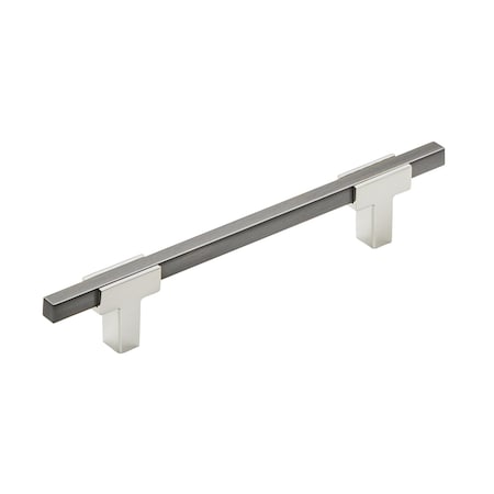 Amerock Urbanite 5-1/16 in 128 mm Center-to-Center Polished Chrome/Black Chrome Cabinet Pull BP77812826BCR