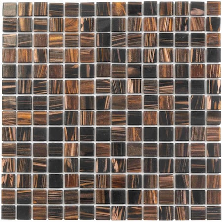 Apollo Tile Mingles 12 in. x 12 in. Glossy Bark Brown Glass Mosaic Wall and Floor Tile 20 sq. ft./case, 10PK MIX2088BR619A