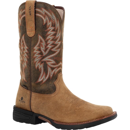 Rocky Men's Western Boot, 14 M, 12 in H, Tobacco RKW0451