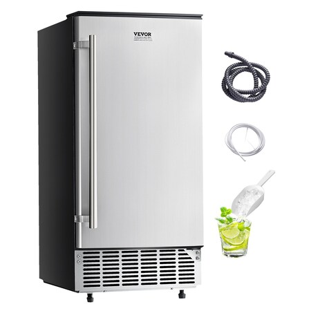 Vevor Undercounter Ice Maker 80 Lbs/Day Built-in Ice Maker Machine w/ Reversible Door HBZB-36F