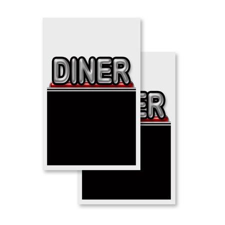 Signmission Diner, Vinyl Decals Only 24 Inch x 36 Inch, Vinyl Decal, 2PK DSB-2436-2PACK-Diner