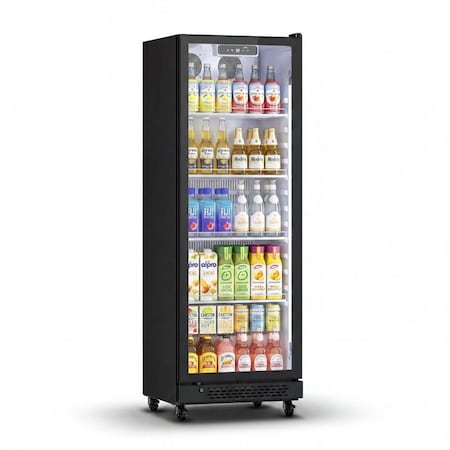 Yeego 23.4-Inch Freestanding Commercial Glass Door Beverage Refrigerator YG-SC-290FC-ZO