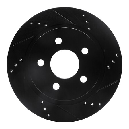 Dynamic Friction Co DFC Brake Rotor - Drilled and Slotted - Black 633-47025R