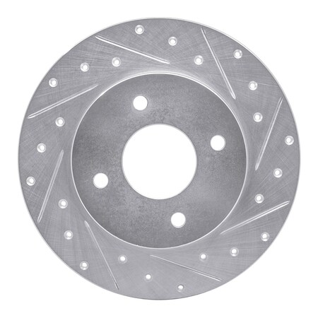 Dynamic Friction Co DFC Brake Rotor - Drilled and Slotted - Silver 631-67053R