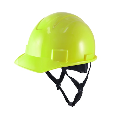 Ge Vented Hard Hat, HDPE, 4 Point Ratchet, Type 1, Class E, Hi-Vis Green GH327HN
