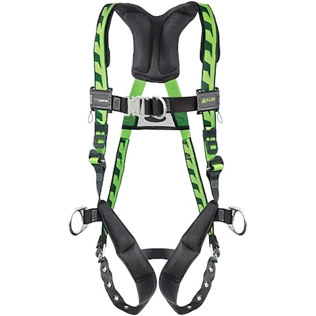 Miller Premium Breathable Full-Body Harness w/Steel Hardware, 5 Points of Adjustment, Back/SIde D-Rings and ACF-TB23XG