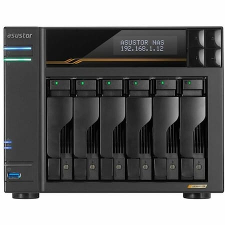 Asustor LOCKERSTOR 6 GEN3 6 BAY NAS, QUAD-CORE 2.3GHZ CPU, DUAL USB 4 PO AS6806T