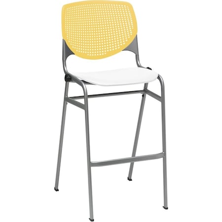 Kfi Poly Stack Barstool, Yellow Back BR2300-BP12-SP08