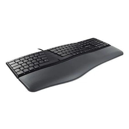 Cherry Americas CHERRY ERGO KC 4500 Keyboard - Full Size - Black - Padded Nonremoveable Palm Rest JK-4500EU-2