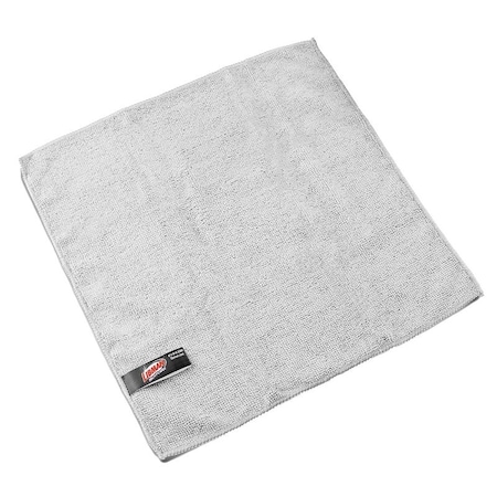 Libman Libman Microfiber Cloth, 13-1/2 in L, 13-1/2 in W, Microfiber, Gray 1262
