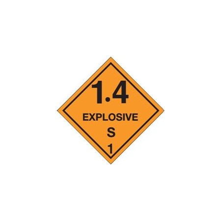 Bubblefast 4 x 4'' - ''1.4 - Explosive - S 1'' Labels BFDL5091